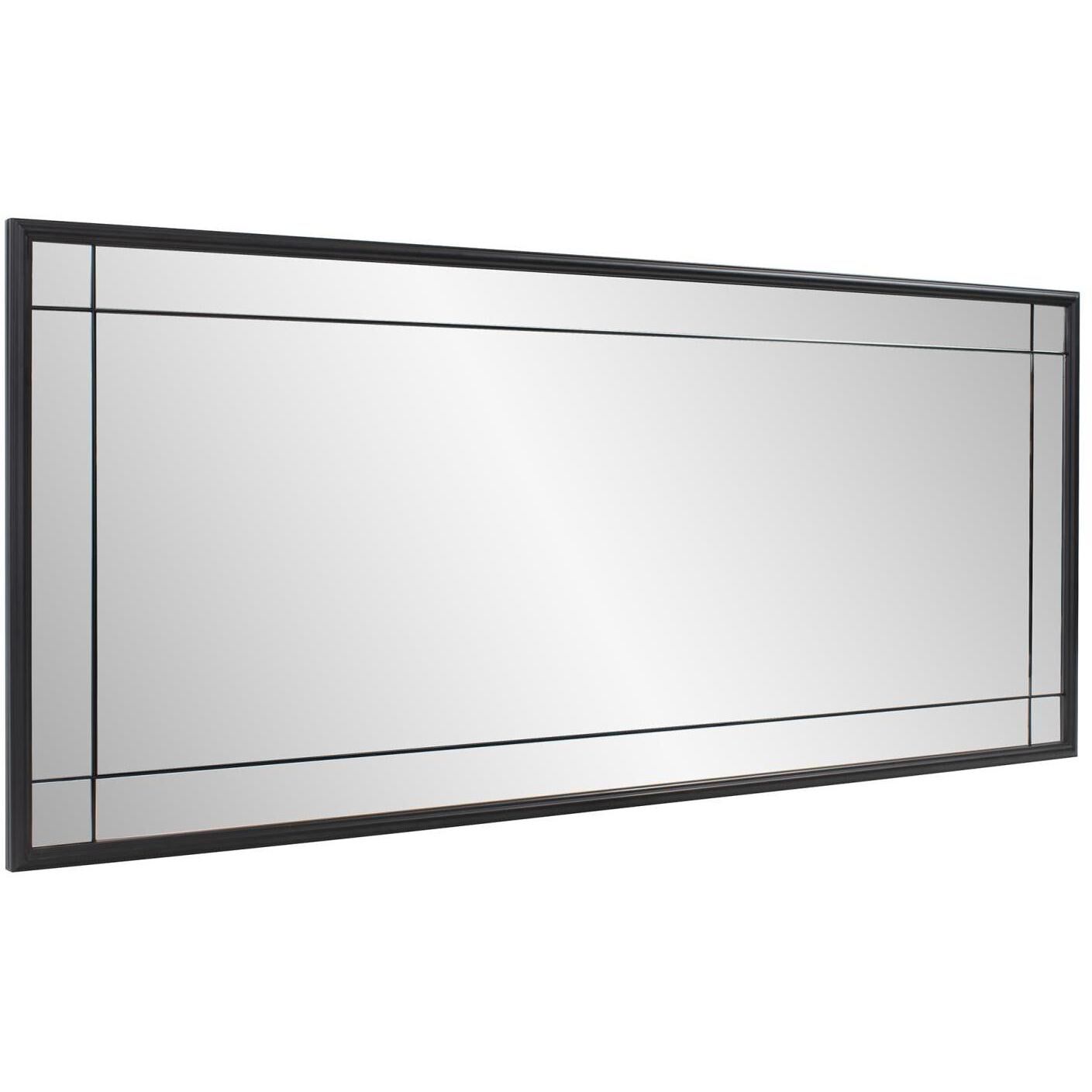 Chiverny 70 X 30 inch Matte Black French Panel Mirror