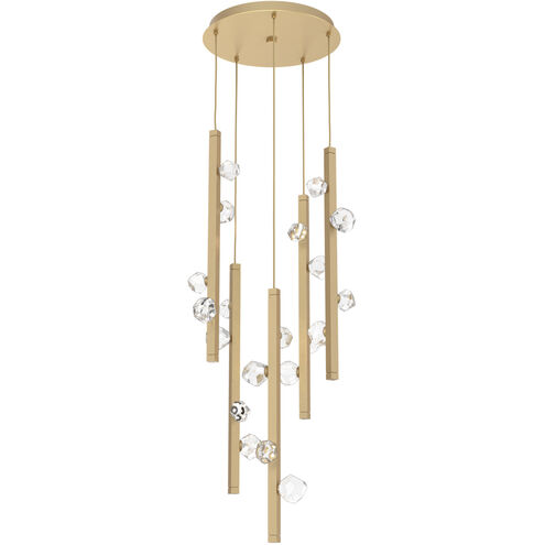 Stella LED 21.1 inch Gilded Brass Chandelier Ceiling Light, Round Multi-Port