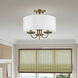 Brookdale 3 Light 13 inch Antique Brass Semi-Flush Mount Ceiling Light