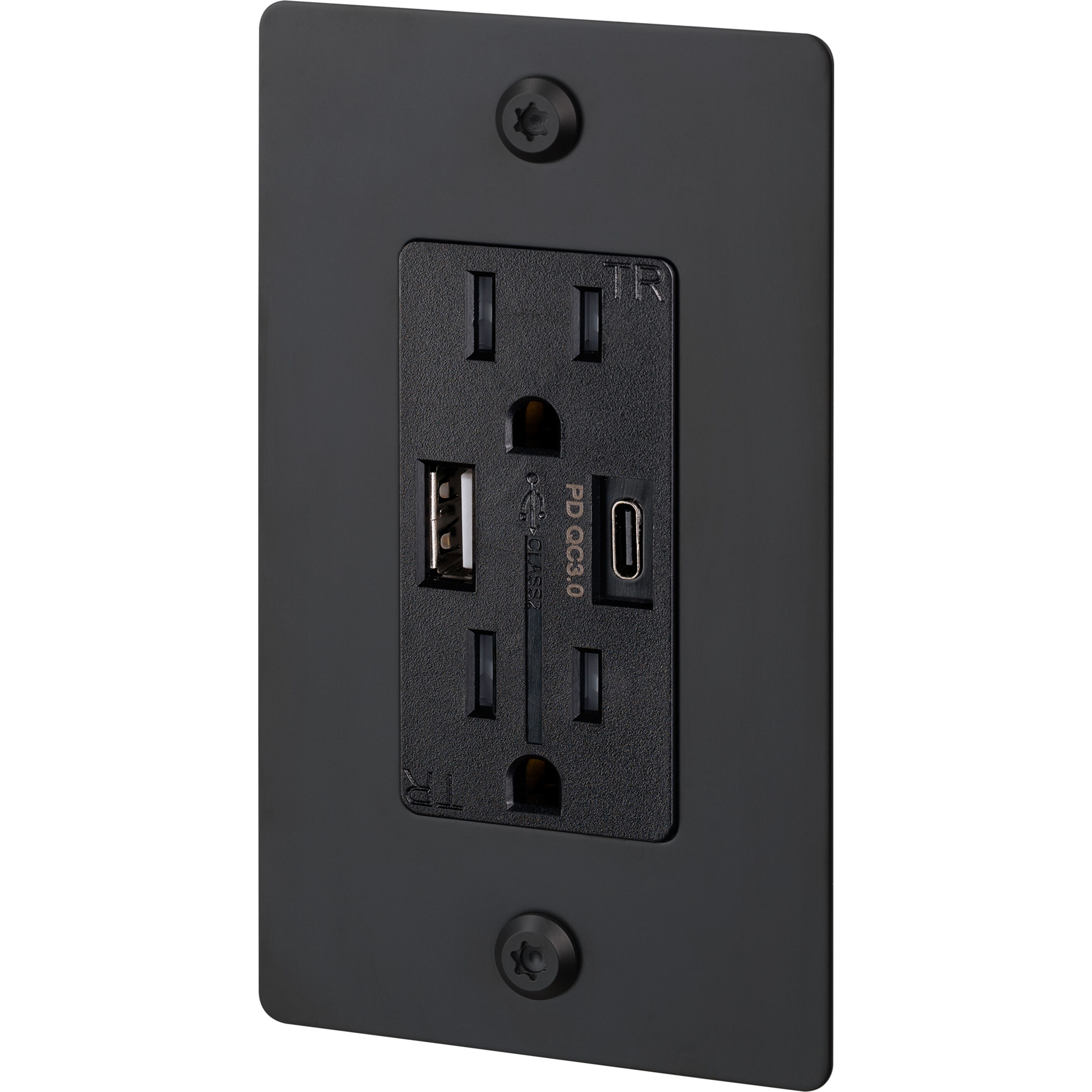 1G Duplex 125 Black Outlet, USB A + C