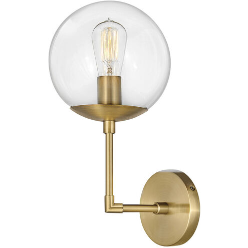 Warby LED 8 inch Heritage Brass Indoor Wall Sconce Wall Light in Clear