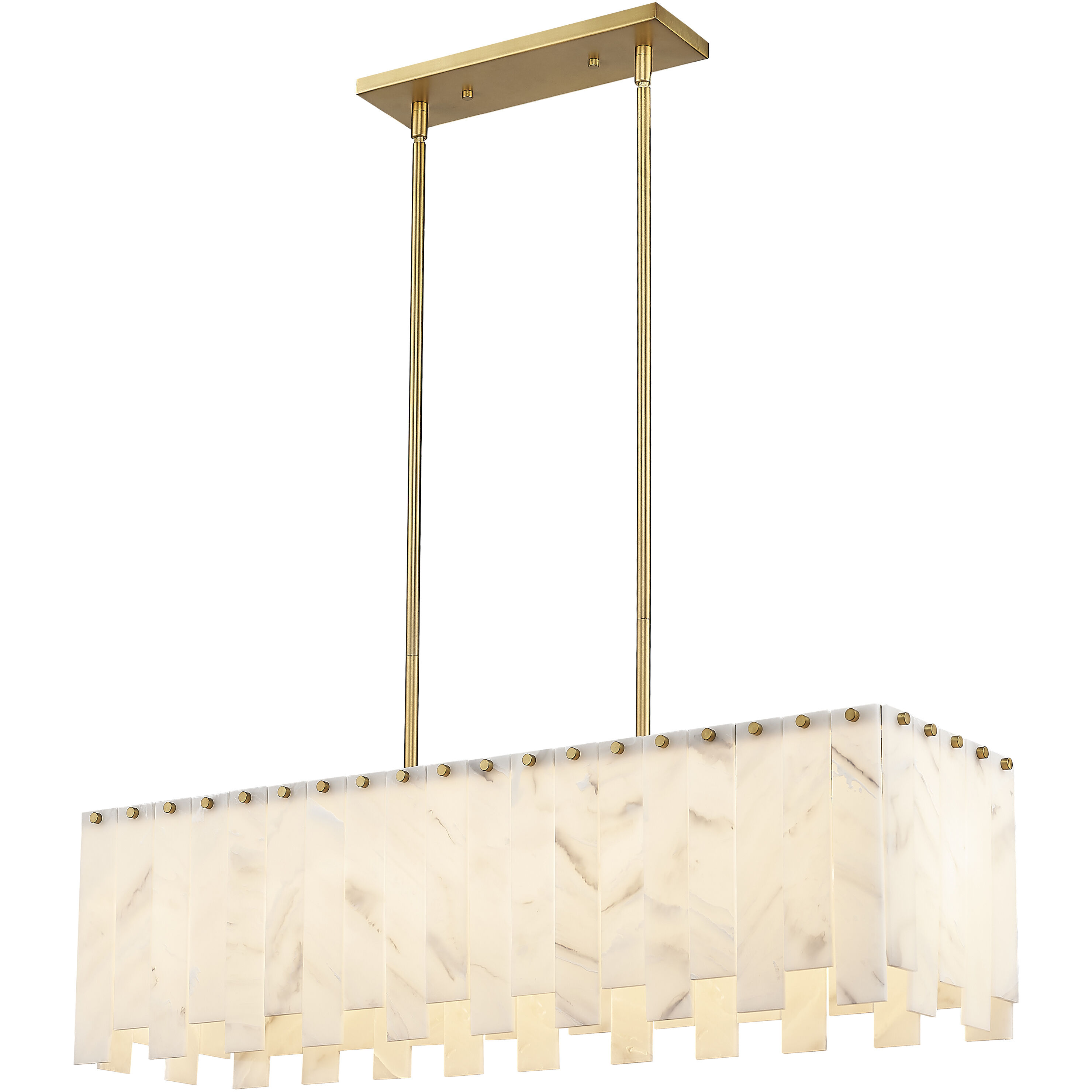 Viviana 5 Light 40.75 inch Rubbed Brass Linear Chandelier Ceiling Light