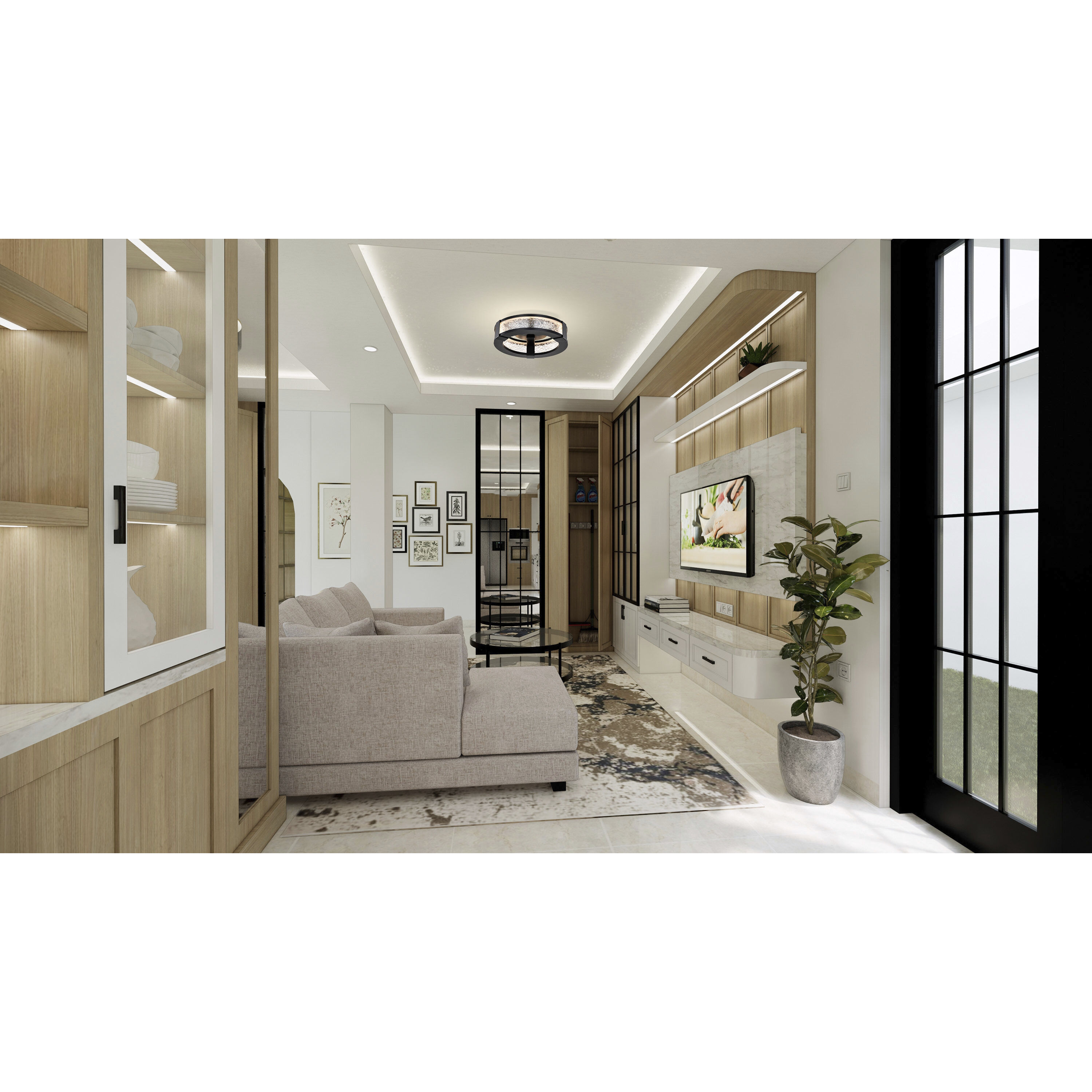 Darrow LED 13.25 inch Matte Black Flush Mount Ceiling Light