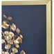 Leaf Shadow Gold with Blue Framed Wall Art, I