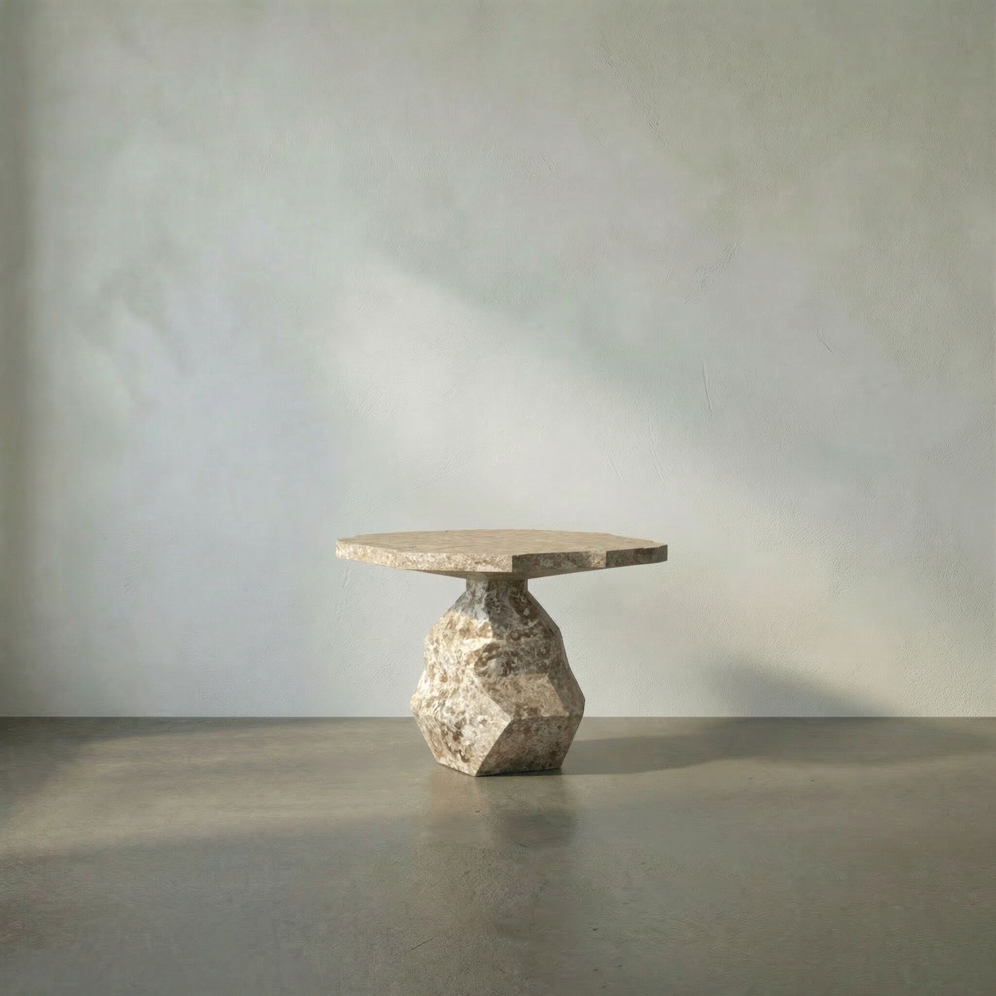 Rind 36 X 30.5 inch White Marble Accent Table