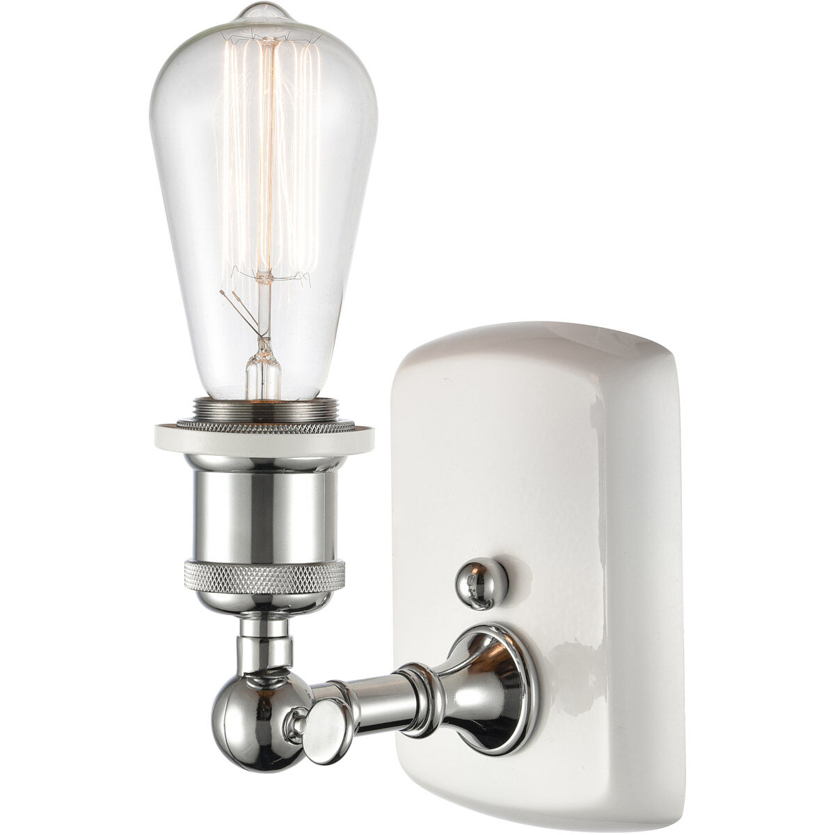 Ballston Bare Bulb LED 5 inch White and Polished Chrome Sconce Wall Light, Ballston
