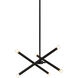 Matchstix 6 Light 25 inch Black Pendant Ceiling Light in Black and Clear