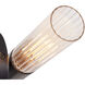 Fusion Collection - Rimini Family 2 Light 4.25 inch Matte Black and Clear Ribbed ADA Wall Sconce Wall Light, EVOLV