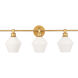 Gene 3 Light 28 inch Brass Wall sconce Wall Light