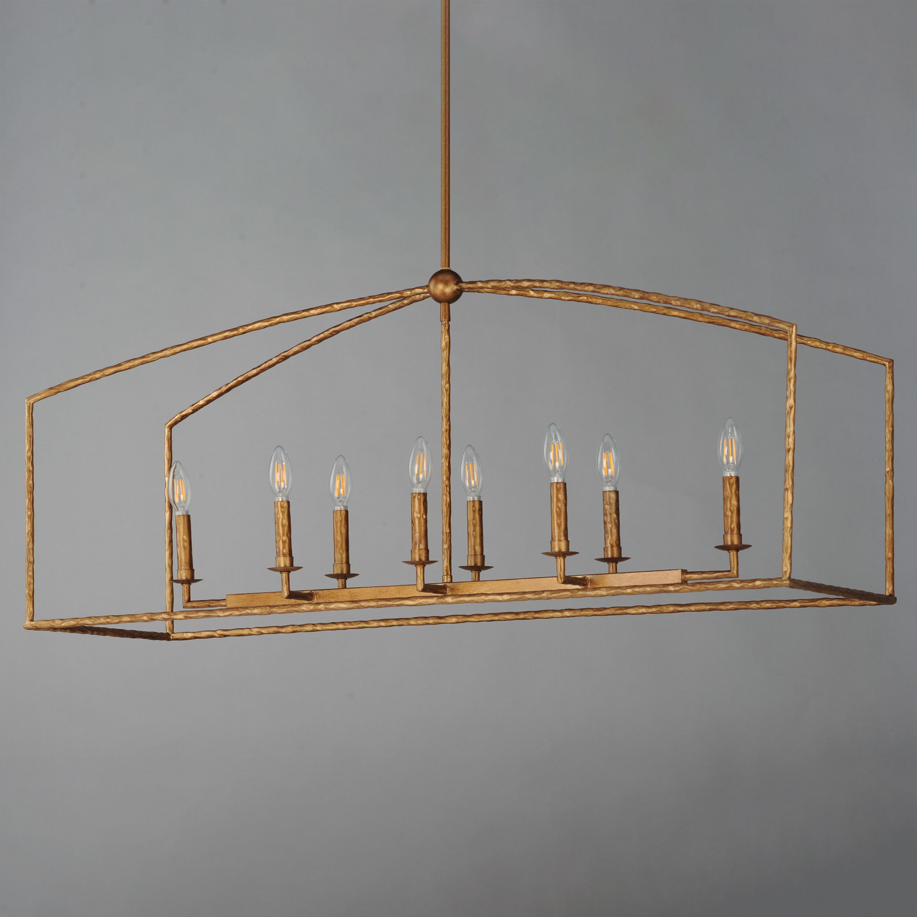 Martel Linear Pendant Ceiling Light in Etruscan Gold