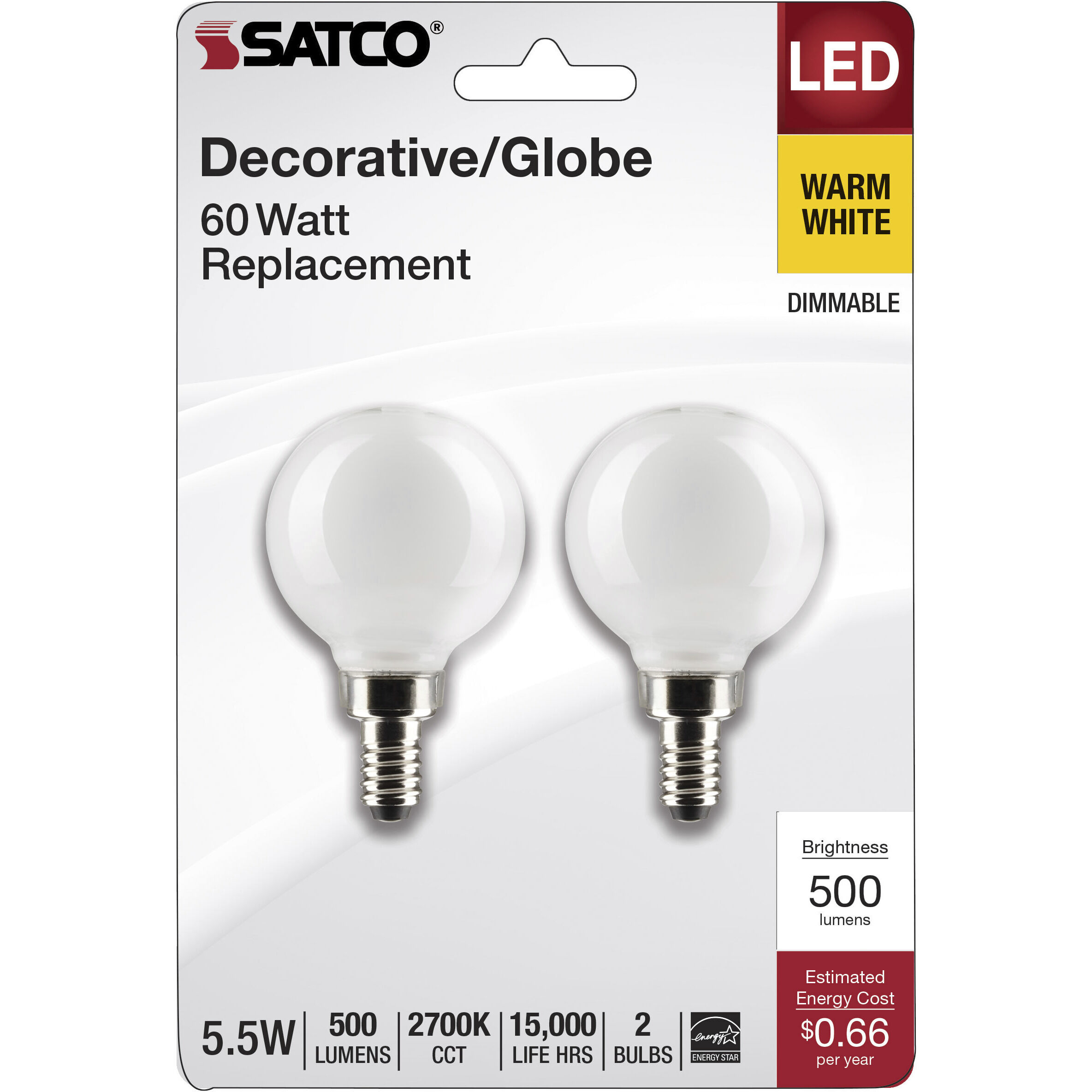 Lumos LED Candelabra 5.5 watt 120 2700K LED Filament, LED Filament