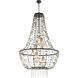 Selene 5 Light 38 inch Matte Black with Satin Brass and Clear Chandelier Ceiling Light