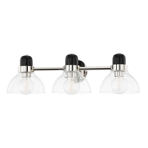 Camile 3 Light 25 inch Polished Nickel Bath Bracket Wall Light