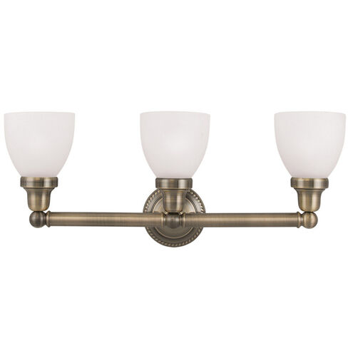 Classic 3 Light 24 inch Antique Brass Bath Vanity Wall Light