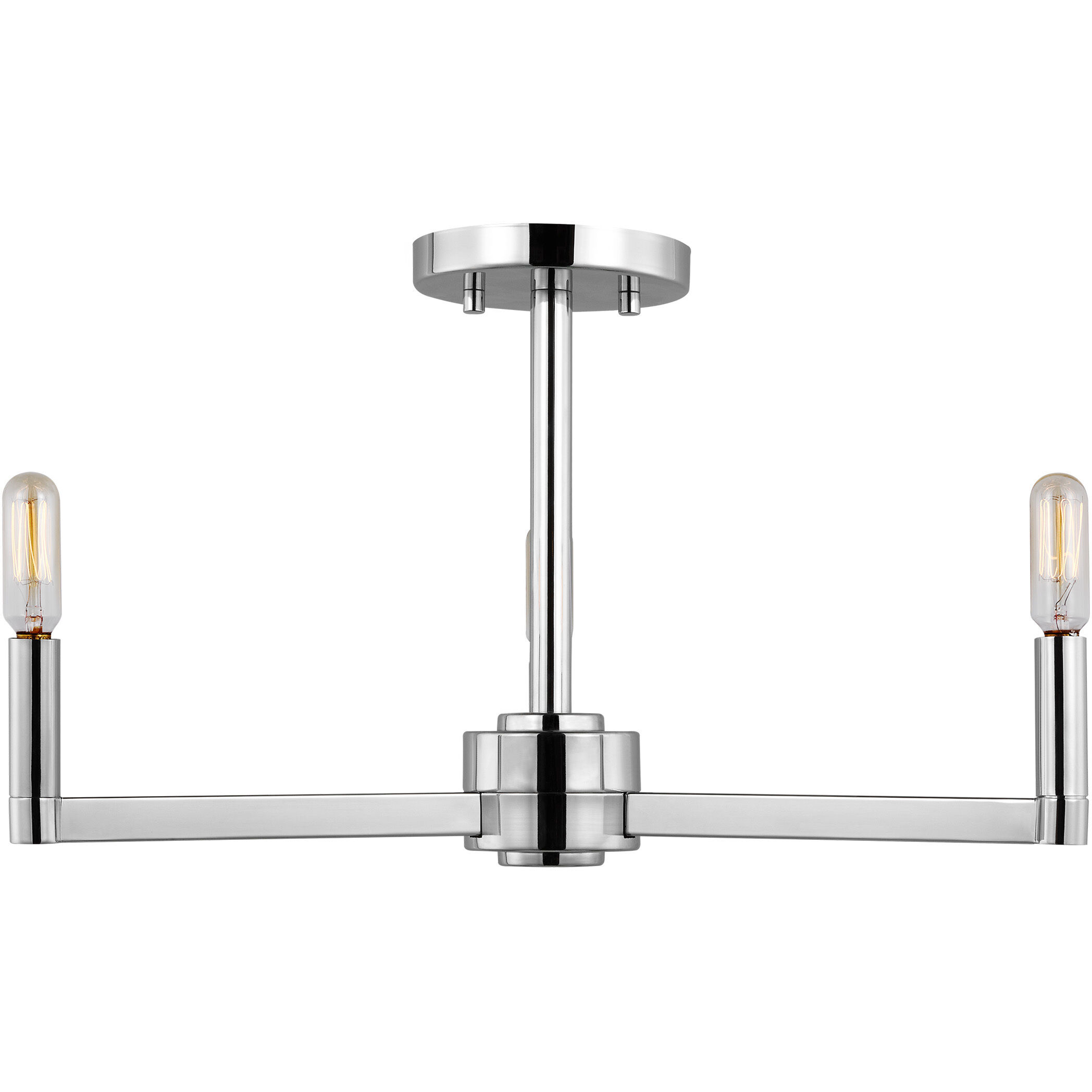 Fullton 3 Light 20 inch Chrome Semi-Flush Mount Ceiling Light