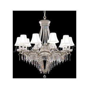 Dynasty Cast Brass 13 Light 34 inch Pewter Large Entry Crystal Chandelier Ceiling Light, Large