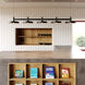 Systema Staccato LED 57 inch Satin Black Linear Pendant Ceiling Light, Pan Shades