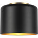 Emilia 1 Light 8 inch Aged Brass with Matte Black Flush Mount Ceiling Light