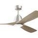 Volos II 54 inch Brushed Nickel with Distressed Antique Gray Blades Ceiling Fan