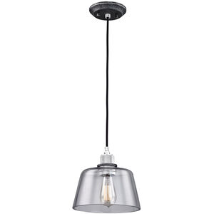Audiophile 1 Light 10 inch Old Silver Polished Aluminum Pendant Ceiling Light, Clear Glass