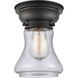 Aditi Bellmont LED 6 inch Matte Black Flush Mount Ceiling Light in Seedy Glass, Aditi