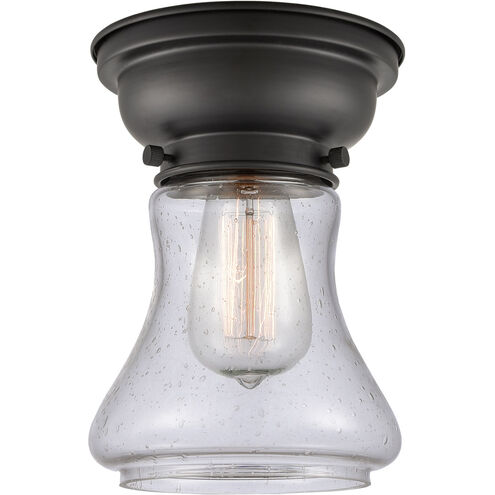 Aditi Bellmont LED 6 inch Matte Black Flush Mount Ceiling Light in Seedy Glass, Aditi