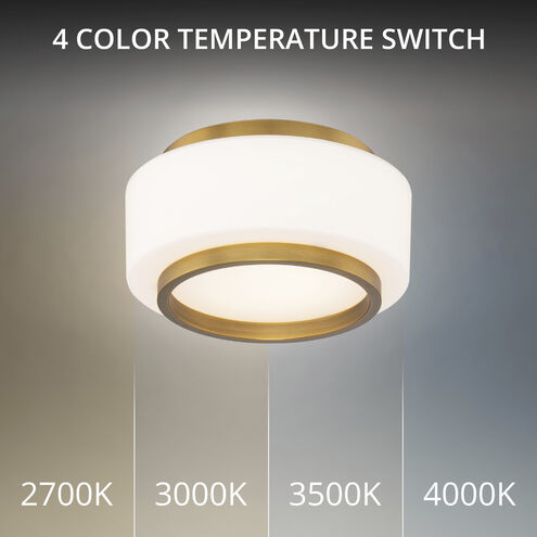 Preston LED 7.8 inch Aged Brass Indoor Ceiling Lighting in 2700K