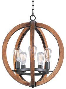 Bodega Bay 5 Light 18 inch Anthracite Chandelier Ceiling Light in Without Bulb