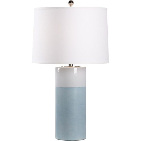 Pam Cain 31 inch 100.00 watt Aqua/White Glaze Table Lamp Portable Light