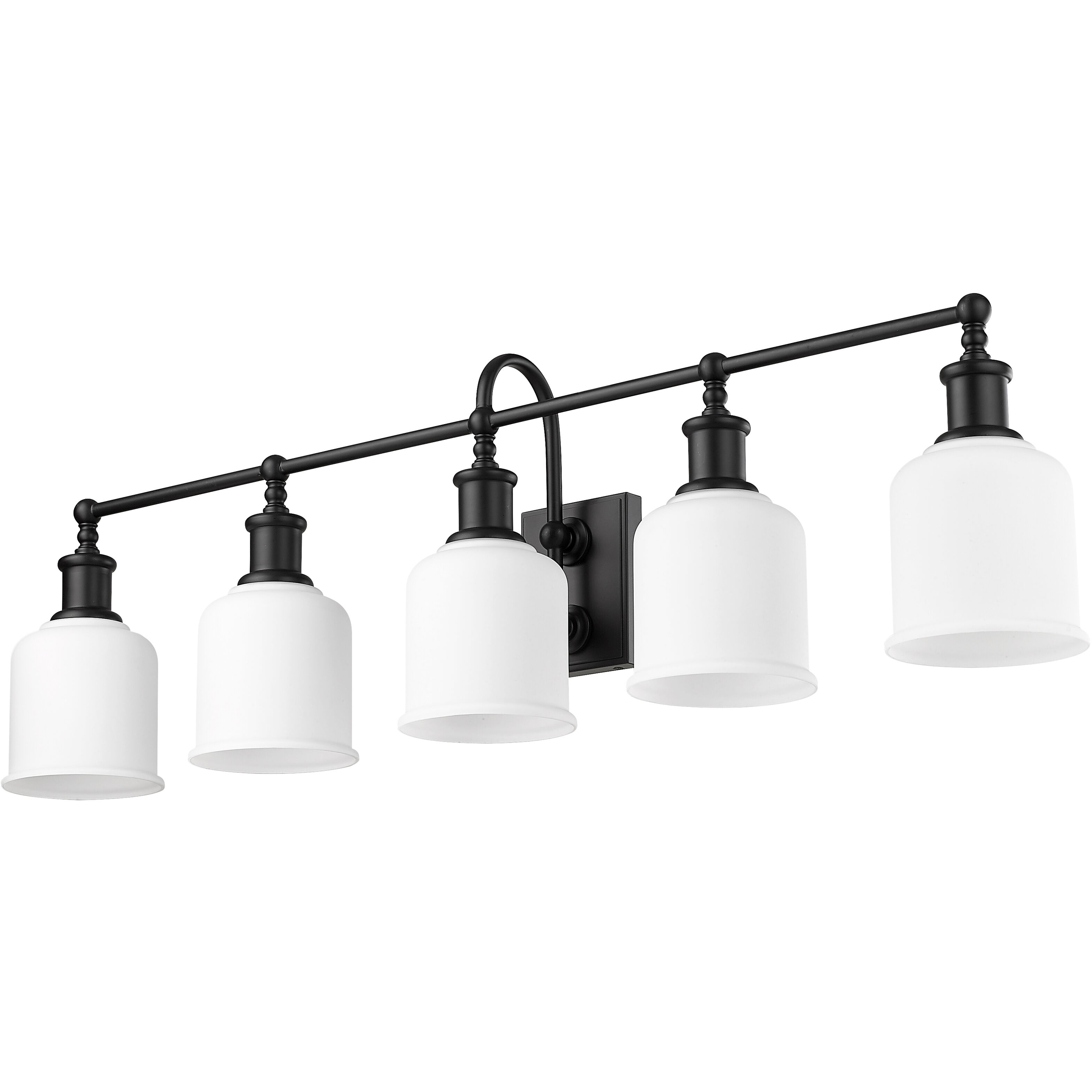 Bryant 5 Light 40.5 inch Matte Black Vanity Wall Light