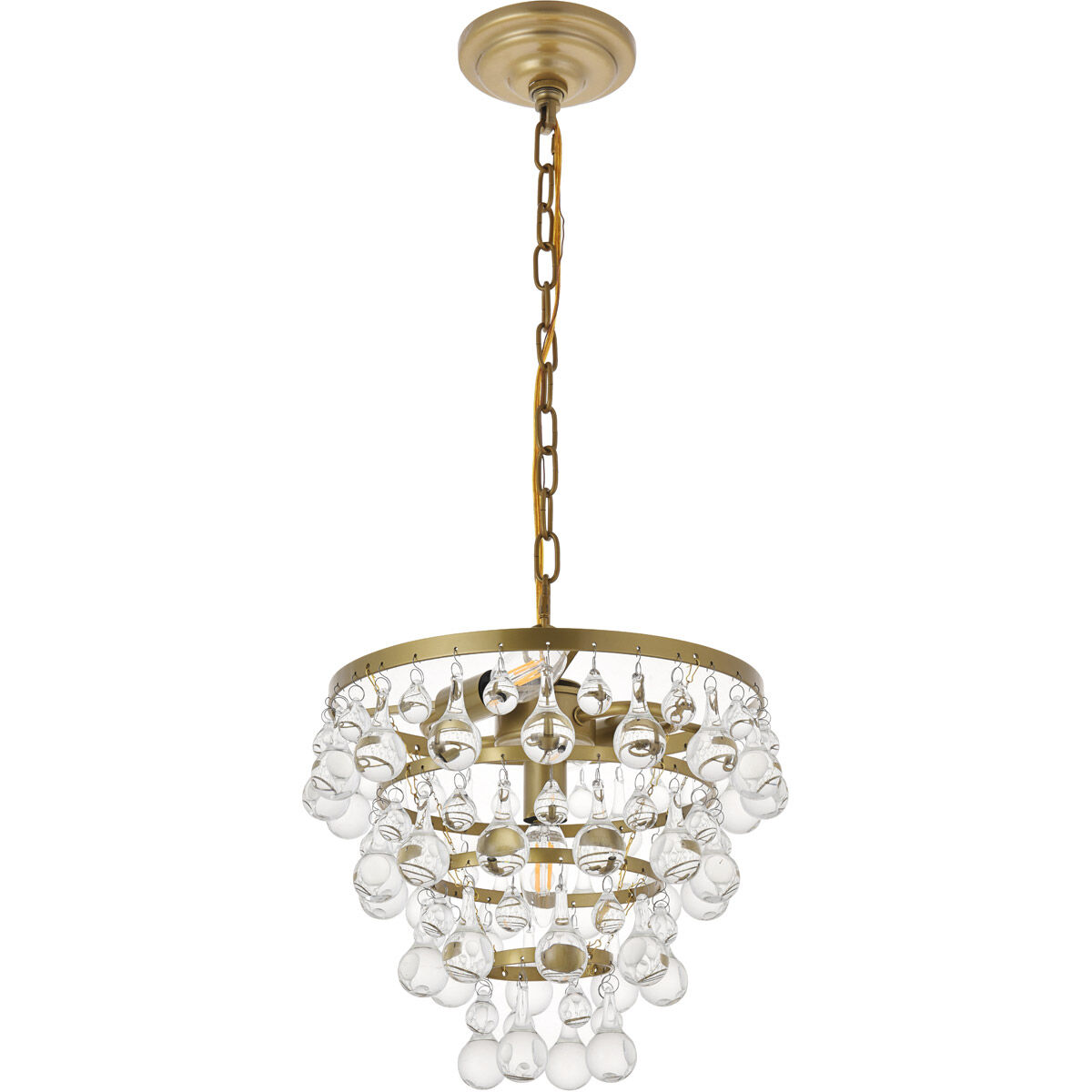 Kora 3 Light 13 inch Brass Pendant Ceiling Light