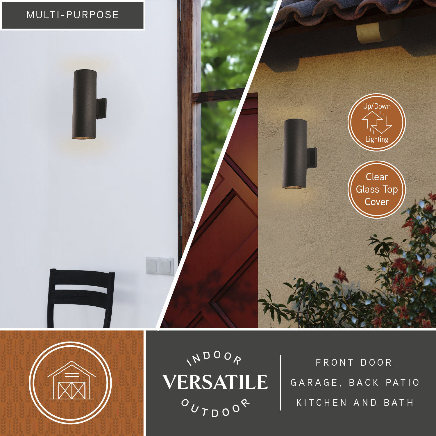 Chiasso LED 14.25 inch Textured Black Outdoor Wall