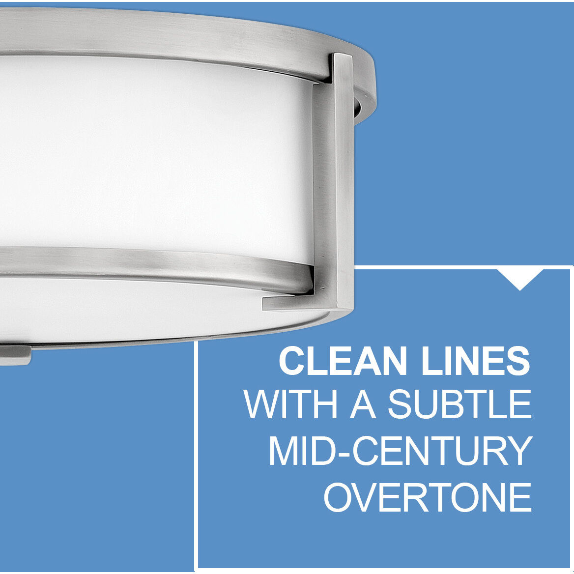 Lowell 24 inch Antique Nickel Indoor Flush Mount Ceiling Light