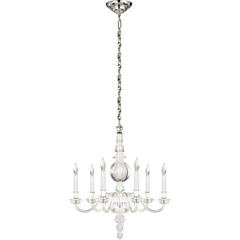 Chapman & Myers George II 6 Light 22 inch Crystal with Polished Nickel Chandelier Ceiling Light