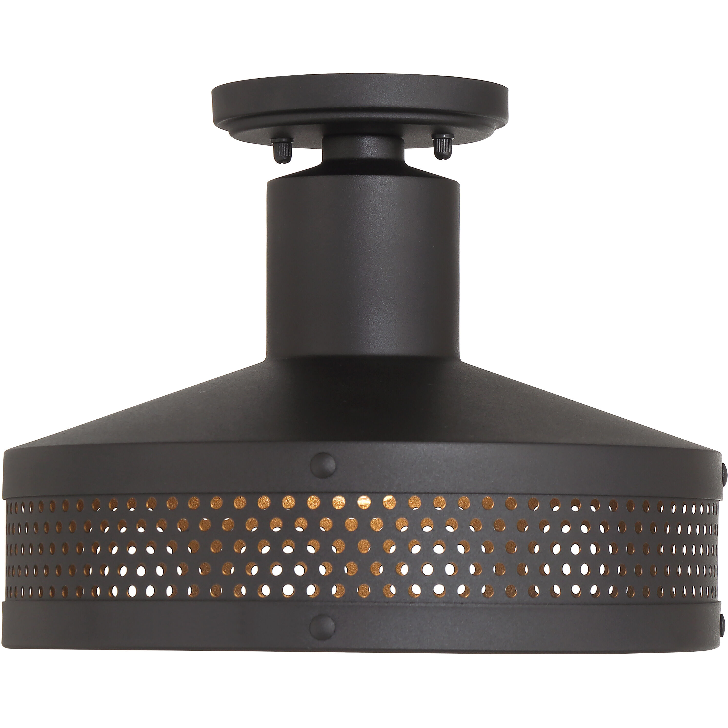 Abalone Point 1 Light 12 inch Coal Outdoor Flush Mount, Outdoor