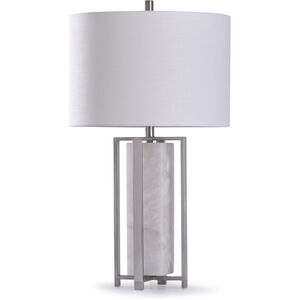Abyaz 30 inch 150 watt Marble and Steel Table Lamp Portable Light