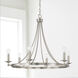 Elijah 6 Light 30 inch Brushed Nickel Chandelier Ceiling Light