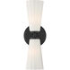 Contemporary 2 Light 5.13 inch Matte Black Wall Sconce Wall Light
