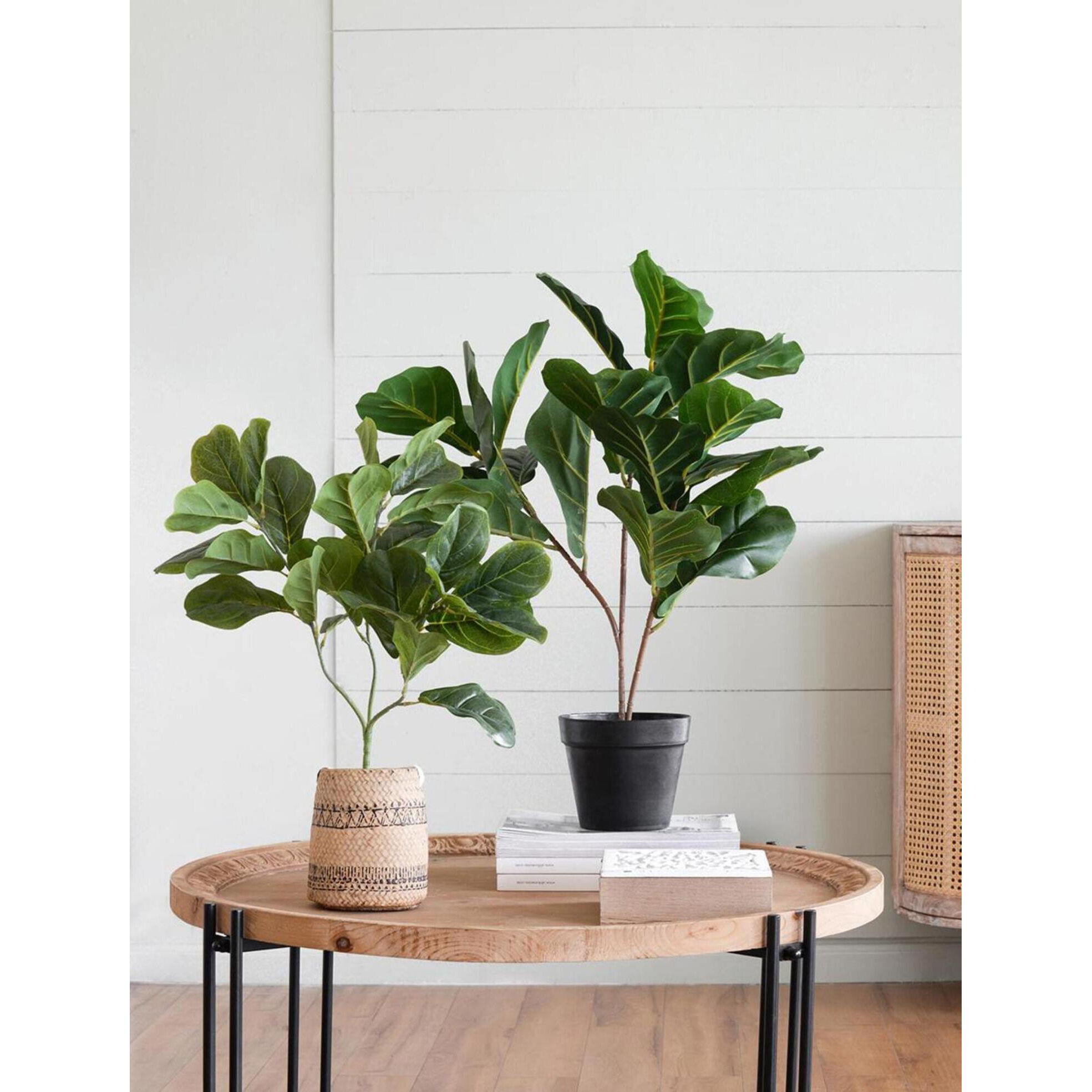 Potted Fiddle Leaf Tree Dark Green Faux Fiddle Leaf Tree