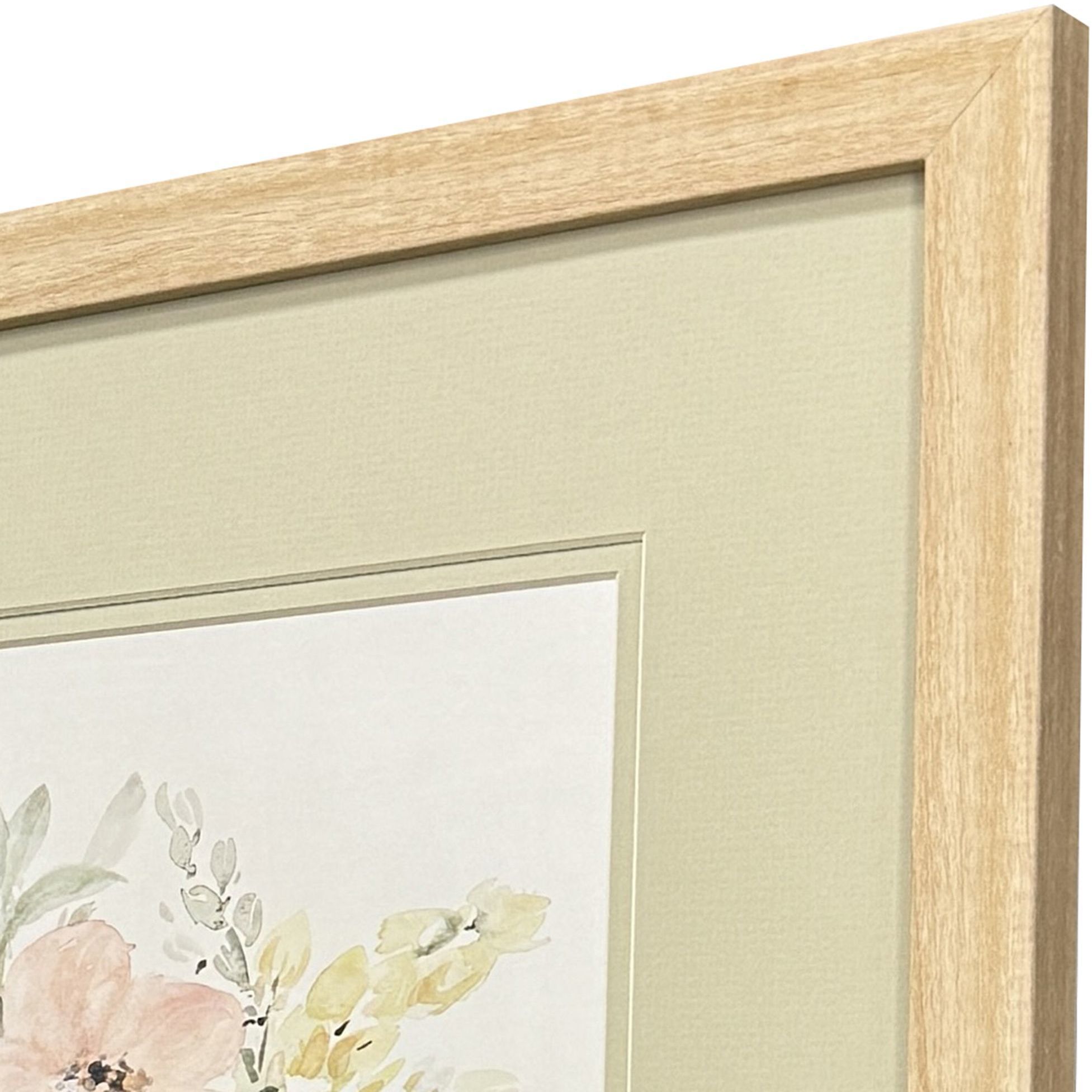 Creamy Blooms Pink and Green Framed Art, Propac