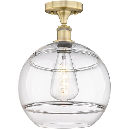 Edison Rochester 1 Light 12 inch Brushed Brass Semi-Flush Mount Ceiling Light
