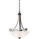 Haven 3 Light 16.75 inch Espresso with White Pendant Ceiling Light