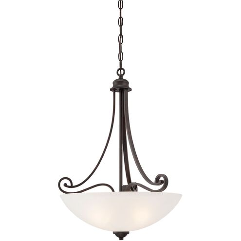 Haven 3 Light 16.75 inch Espresso with White Pendant Ceiling Light