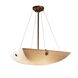 Porcelina LED 27 inch Brushed Nickel Pendant Ceiling Light in 5000 Lm LED, Pair of Square with Points, Bamboo, Round Bowl