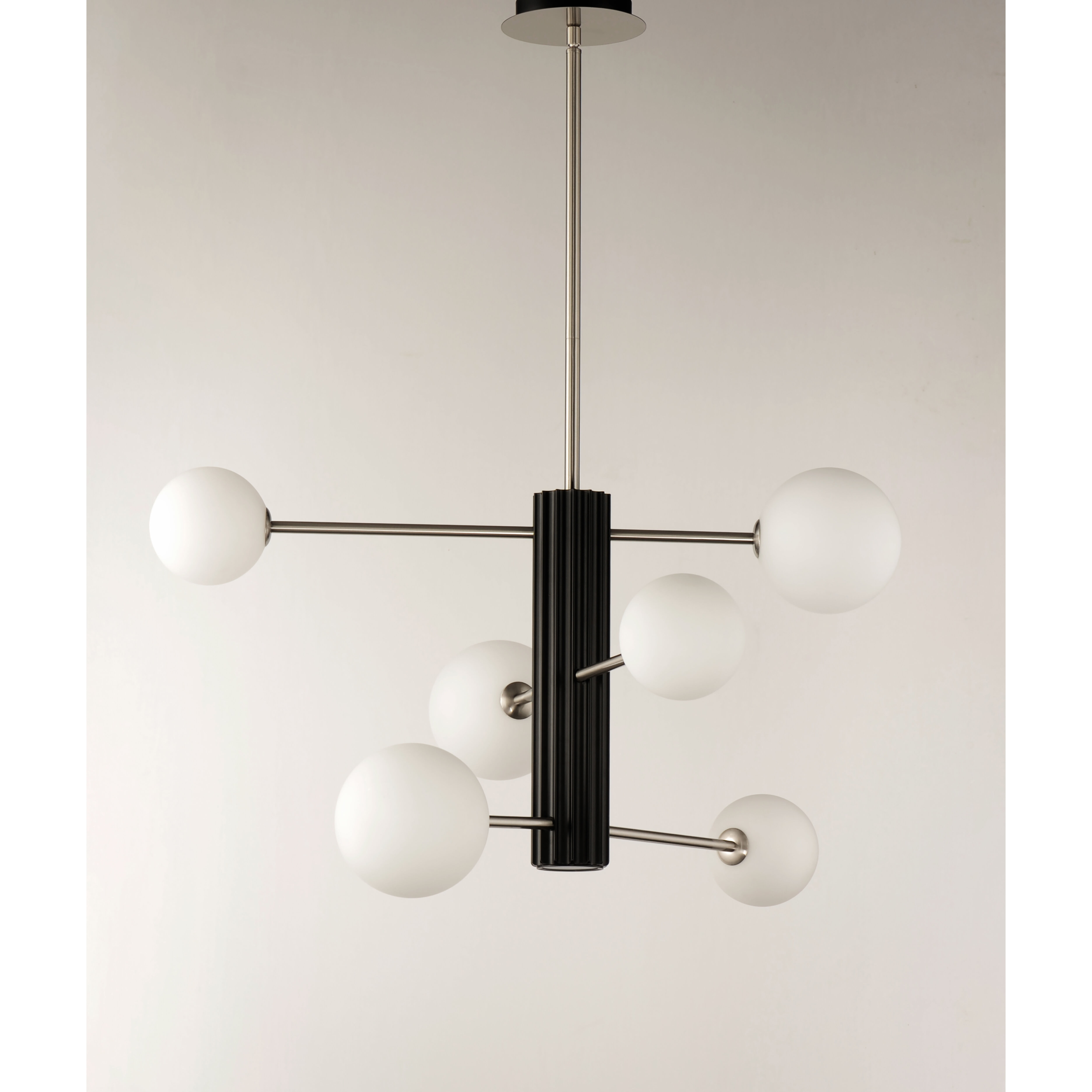 Cog LED 30 inch Black and Satin Nickel Multi-Light Pendant Ceiling Light