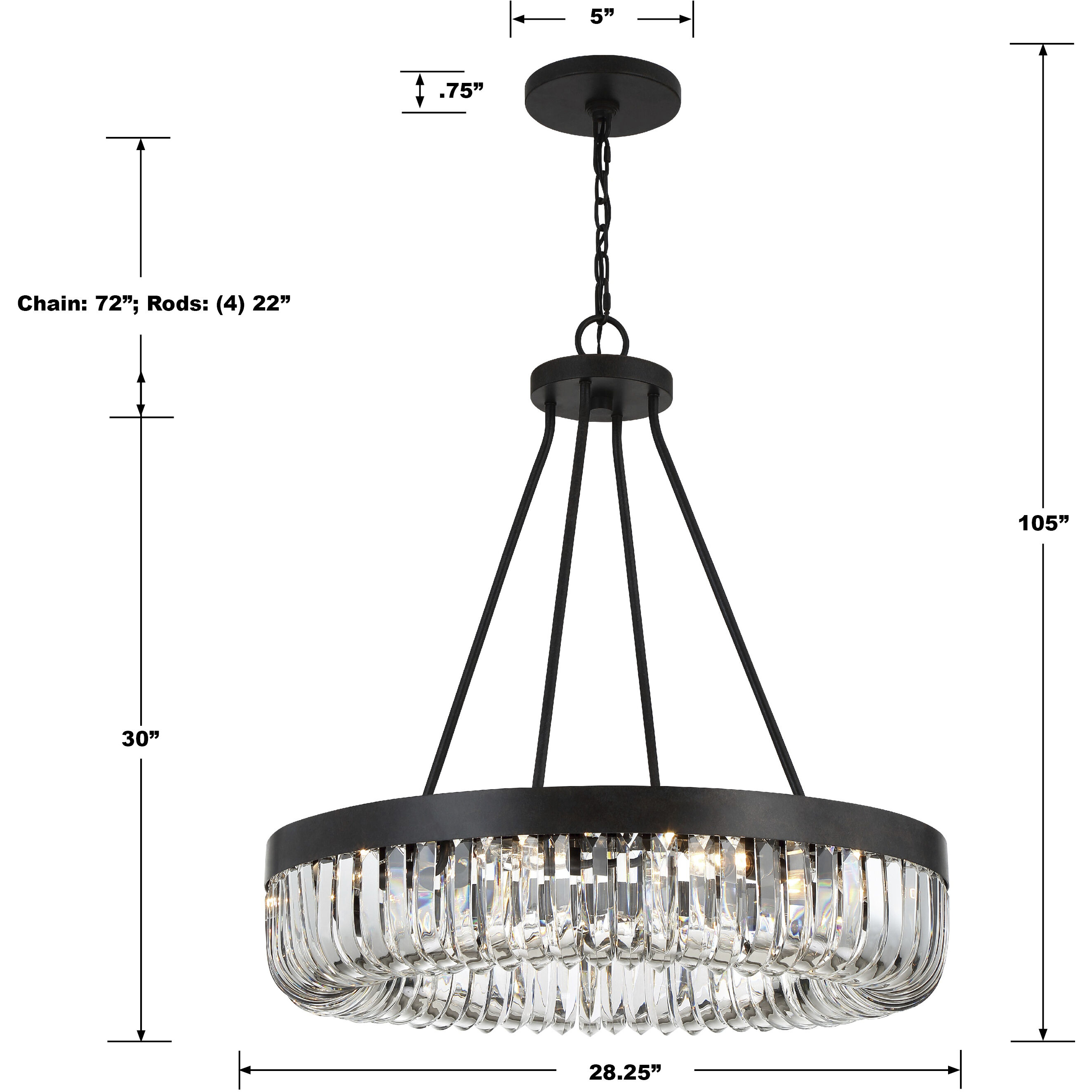 Alister 10 Light 28.25 inch Charcoal Bronze Chandelier Ceiling Light