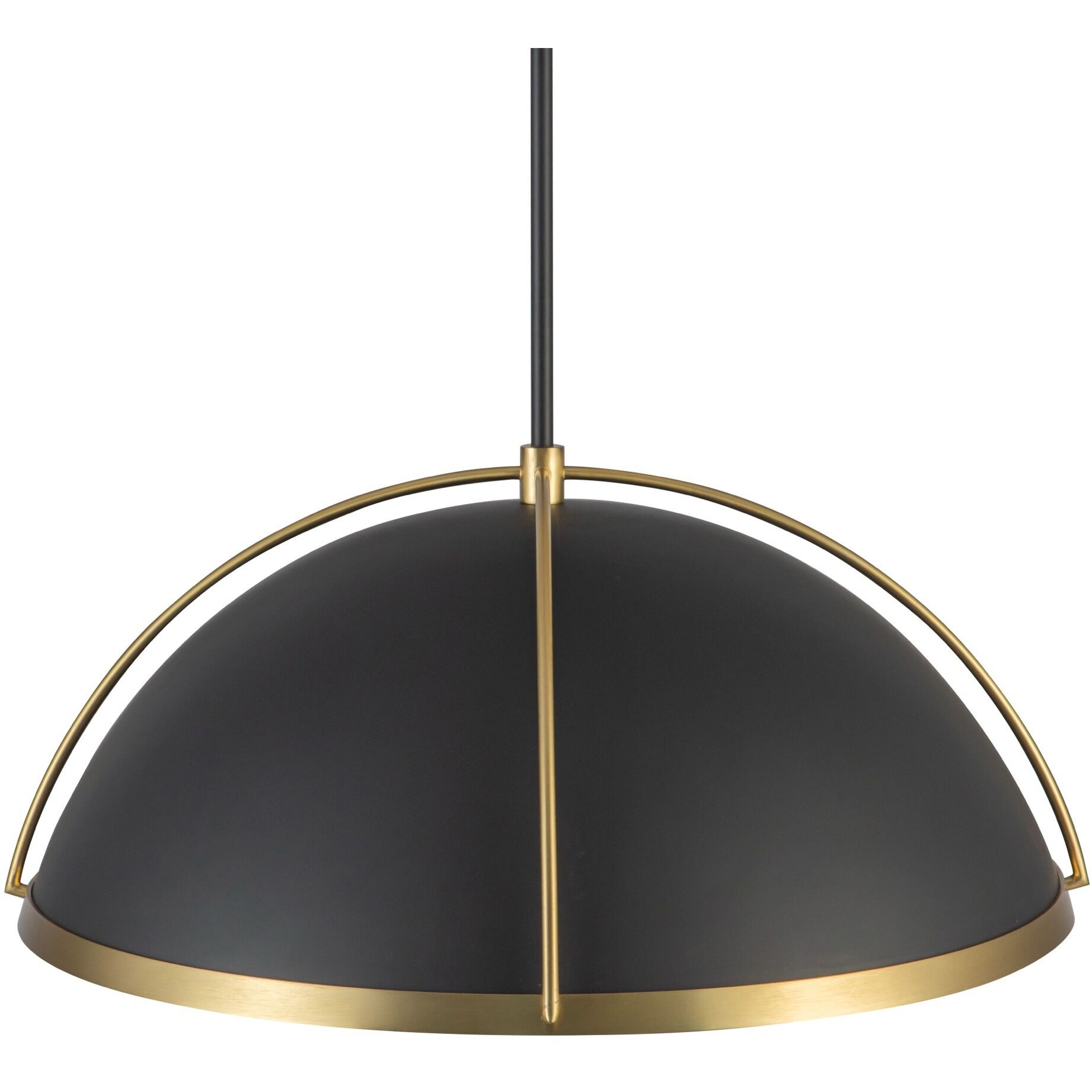 Dahlia 1 Light 17.62 inch Black and Brushed Brass Pendant Ceiling Light