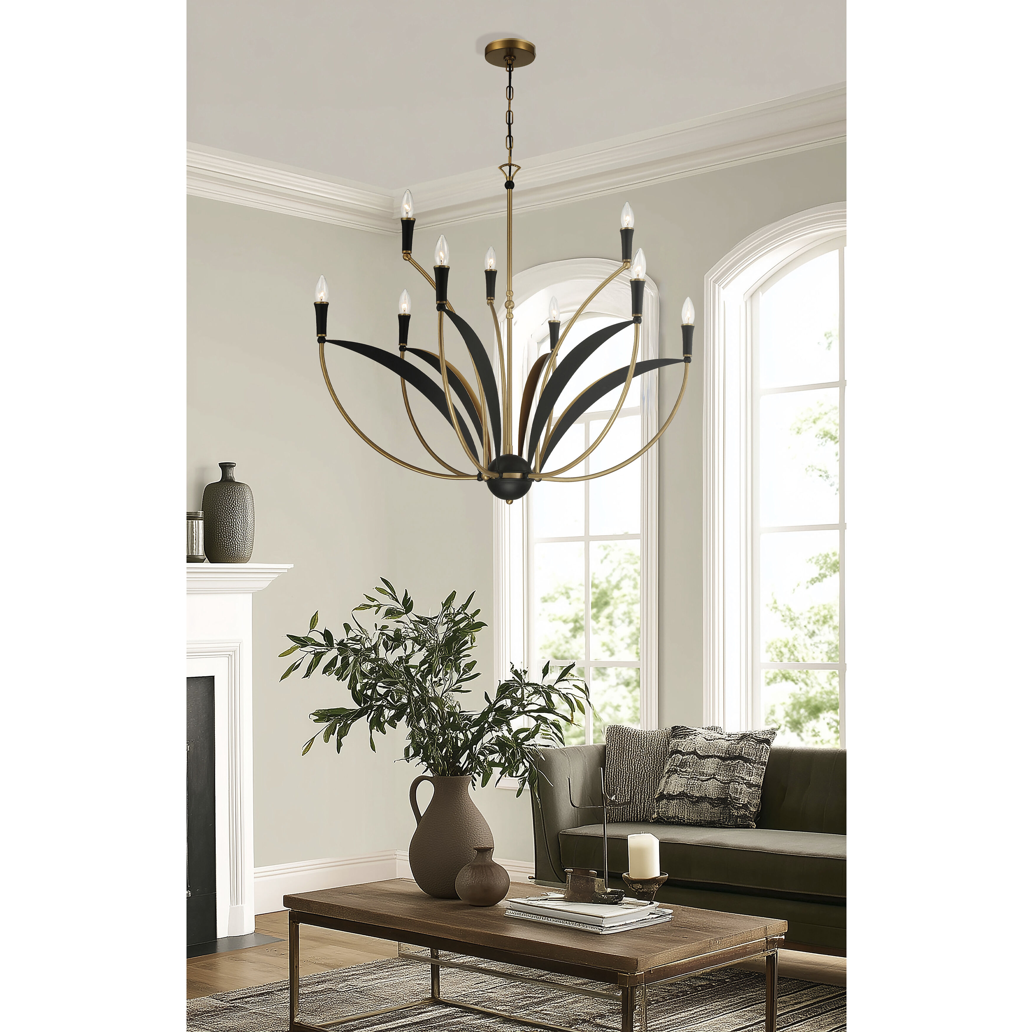 Miller 9 Light 35.5 inch Legacy Brass and Sand Coal Chandelier Ceiling Light