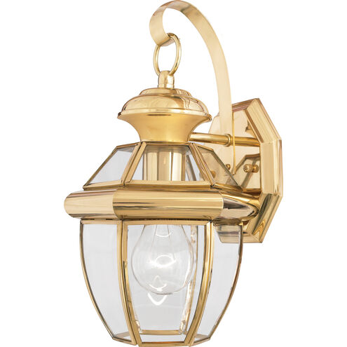 Newbury 1 Light 13 inch Polished Brass Outdoor Wall Lantern