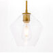 Gene 1 Light 8 inch Brass Pendant Ceiling Light